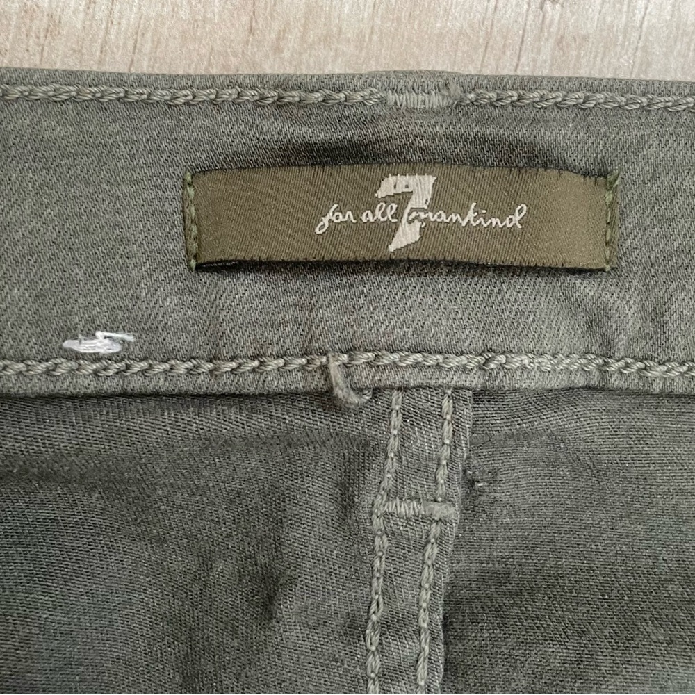 7 For All Mankind Green Skinny Jeans Stretch Denim Size 27 - Picture 3 of 6